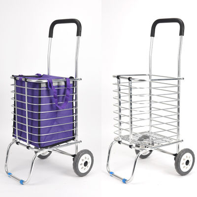 качество  German Foldable Wholesale Supermarket Foldable Metal Trolley 4 Wheels Trolley 35L Shopping Bag завод