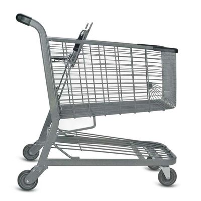 качество  Wholesale 4 Wheel Supermarket Trolley Store Grocery Trolley Folding Steel Push Shopping Trolley завод
