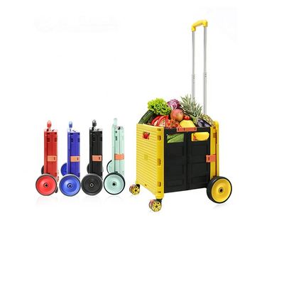 качество  Market Shopping Cart Lightweight Folding Plastic Portable Grocery Cart Trailer Hand Cart завод