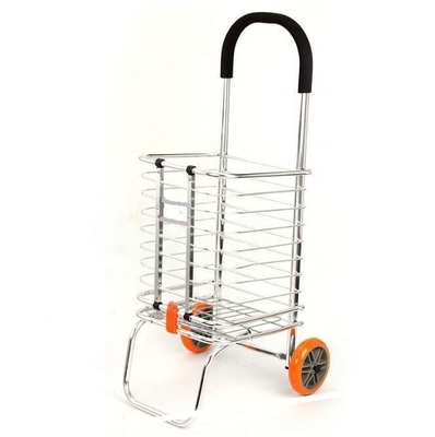 Factory Discount Two Wheels Laundry Cart Aluminum Collapsible Grocery Utility Carts