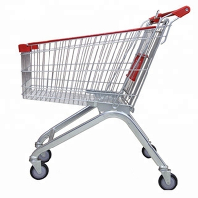 China Supermarket Wholesale Grocery Trolley Folding Steel Shopping Cart