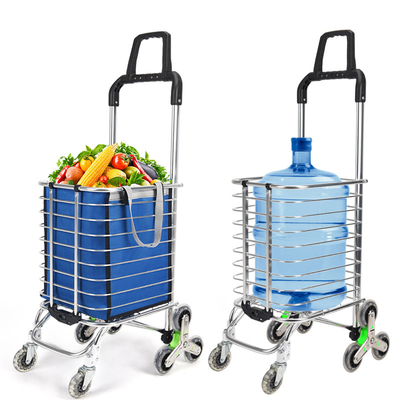 Supermarket Collapsible Luggage Trolley Collapsible Shopping Bags With Wheel , Handle Trolley